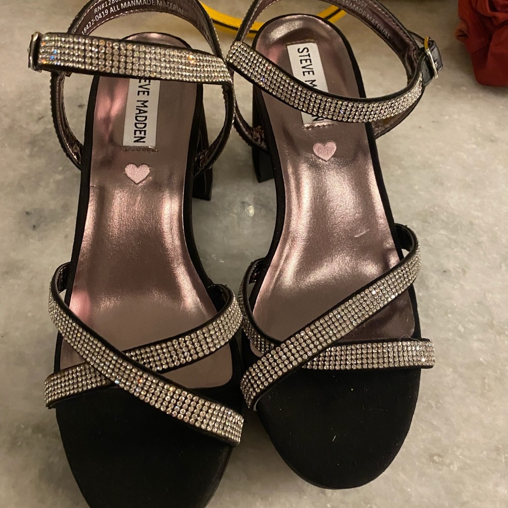 Steve Madden Sparkly Chunky Heel, Size 8